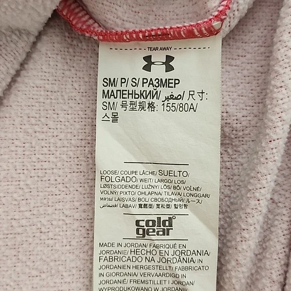 Under Armour Cold Gear Storm 1 Heathered Pink Hoodie Pocket Size S - Picture 11 of 14